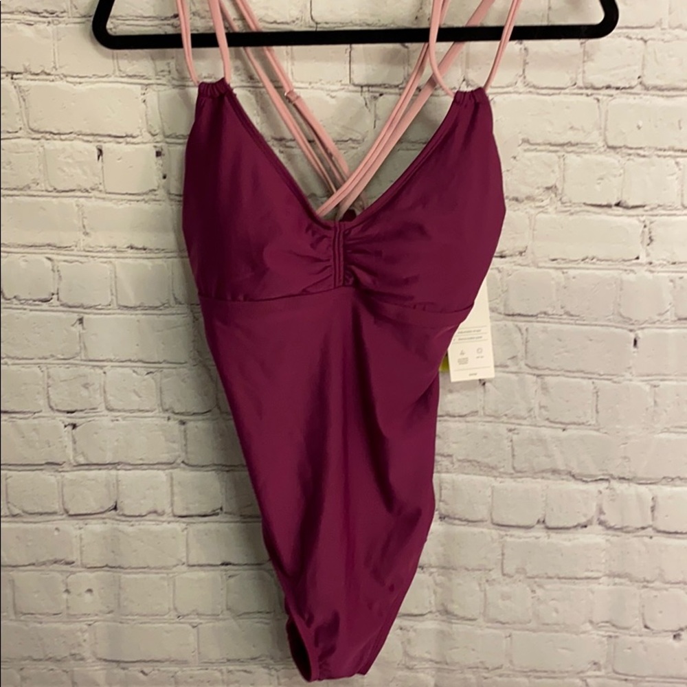 Purple One Piece Swimsuit Medium #BB020 - Picture 1 of 8